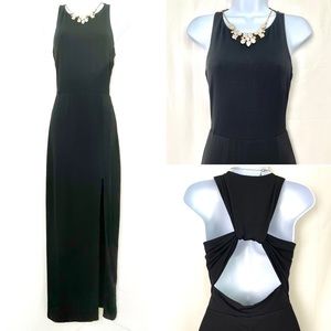 Black Sleeveless Maxi Dress with Slit